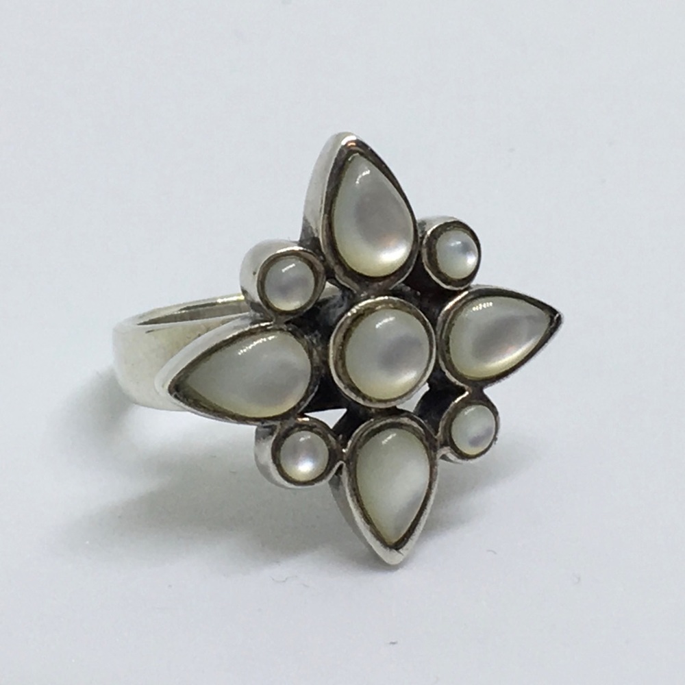 NWOT Sterling Silver MOP Abalone Flower Ring
